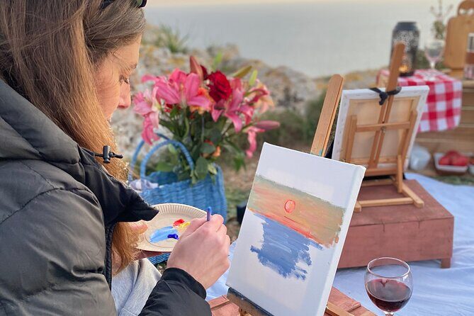 Art Experience with Wine - Terrace Views vs. Weather Plans in Malta