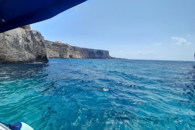 Boat Charters Blue lagoon, Crystal Lagoon, Comino, Malta 4hr trip - St Mary’s coast from the water: Tower and Battery viewpoints