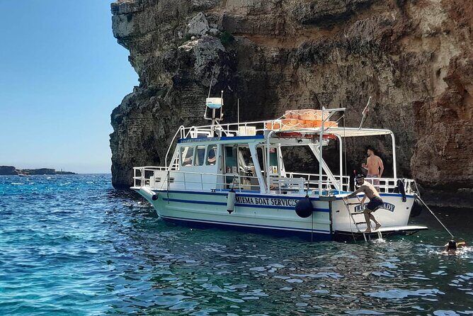 Comino Blue Lagoon and Gozo Private Boat Charter: Lucky Lady Boat - Crystal Lagoon Caves: Snorkeling Masks and Movie-Set Scenery