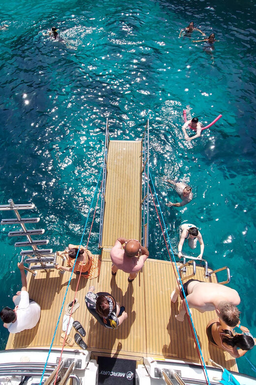From Mellieha: Three Bay Cruise including the Blue Lagoon - Food, drinks, and the cash bar reality