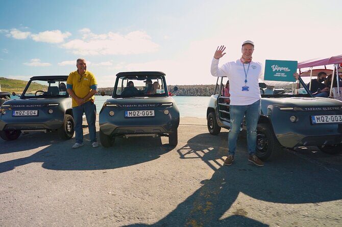 Gozo Self Drive E Jeep Tour - All Inclusive - Stop 2: Xlendi Beach, cliffs, and the tower view