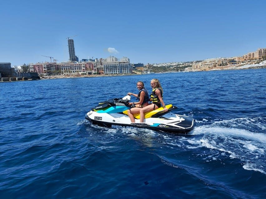 Malta: Jet Ski Rental - The ride flow: from the Sun & Fun meeting spot to St George’s Bay