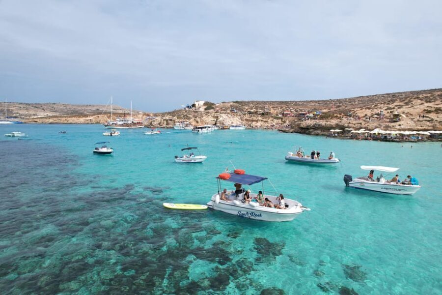 Malta: Private Boat Trip to Comino, Blue Lagoon & Gozo - Crystal Lagoon: start with the calm turquoise water