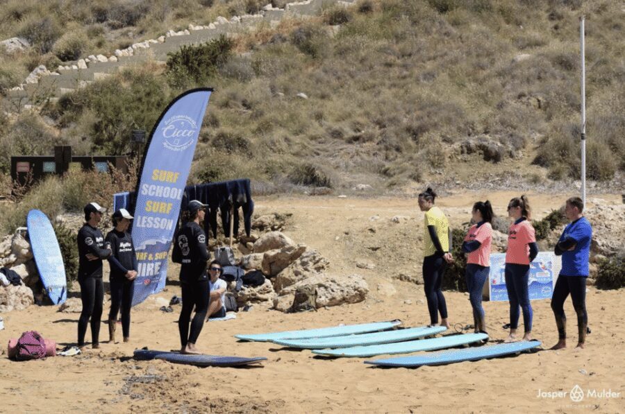 Malta Surf School, Beginner Surf Lessons - Into the water: paddling, wave catching, and safety guidance