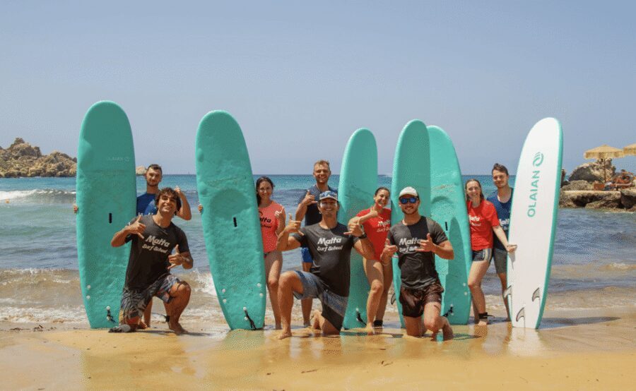 Malta Surf School, Beginner Surf Lessons - Sand practice: the part that makes first-timers feel steady