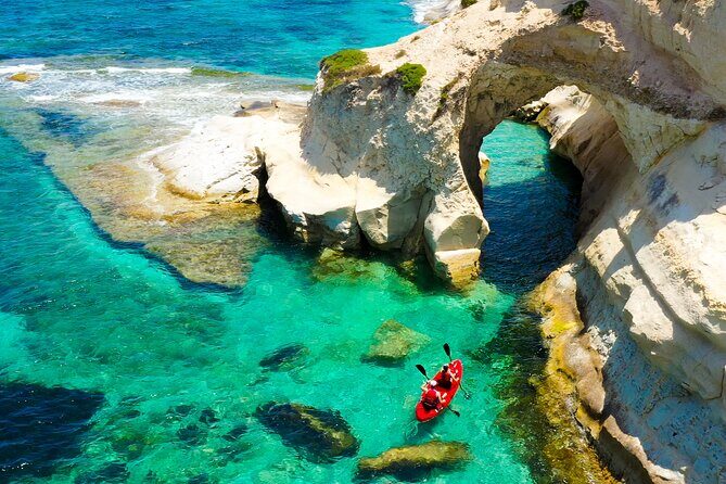 Malta: Ultimate Kayak Adventure - Entering the water from Marsaskala: the Sensi Watersports start