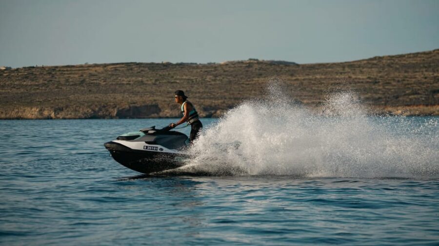 Mellieha: Jet Ski Rental with Safety Boat - Jet Ski Setup in Mellieha: Sea-Doo GTX Models and Passenger Rules
