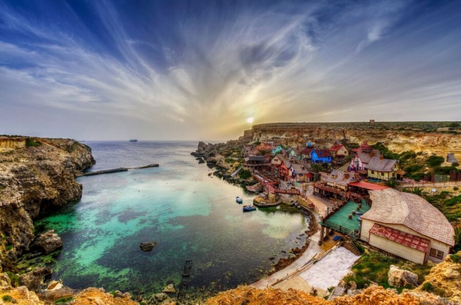 Mellieha: Popeye Village with Optional Private Transfers - Anchor Bay Lido: Sunbeds, Views, and Summer Water Activities