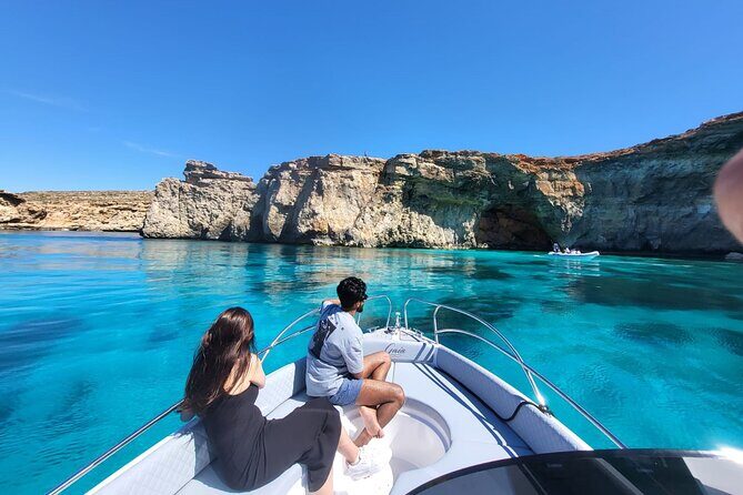 Private Boat Tour at Comino's Blue Lagoon and Crystal Lagoon - Crystal Lagoon for snorkeling and cliff-jump moments