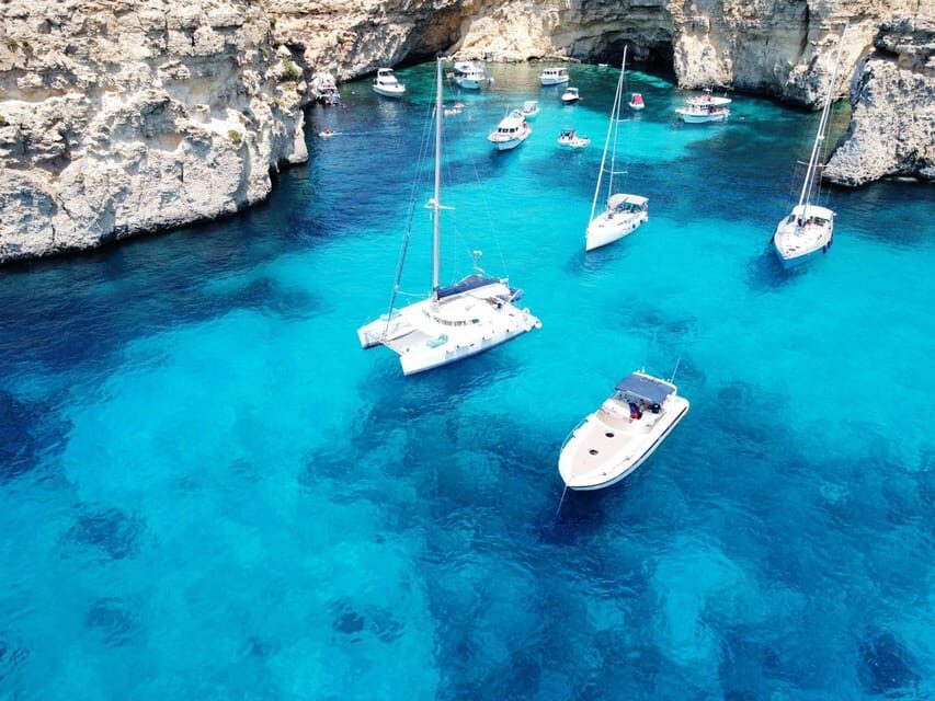 St. Paul's Bay: Half-Day Luxury Catamaran Tour with Drinks - Crystal Lagoon 45 minutes: calmer water and softer pacing