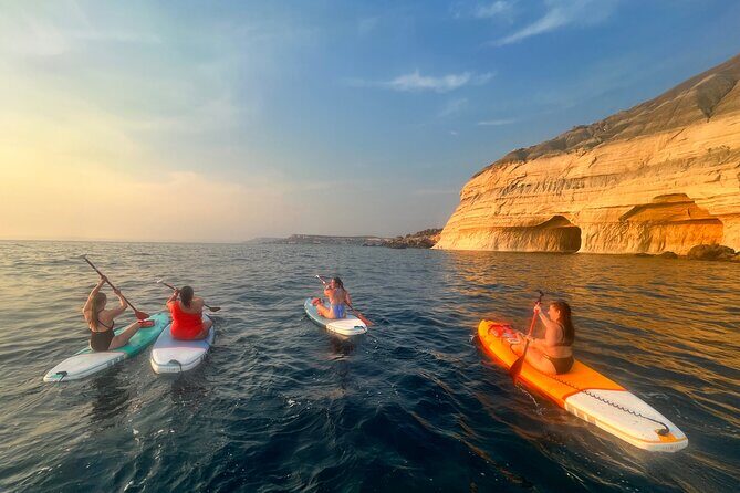 SUP Sunset Paddling to Ta Marija Caves - Setting off from Gnejna Bay slipway toward Ta’ Marija Caves